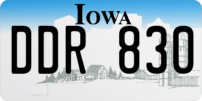 IA license plate DDR830