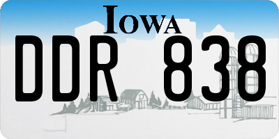 IA license plate DDR838