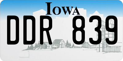 IA license plate DDR839