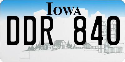 IA license plate DDR840