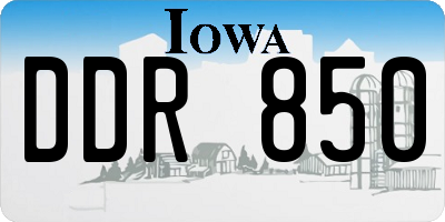IA license plate DDR850