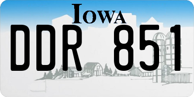 IA license plate DDR851