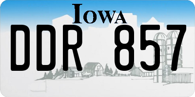IA license plate DDR857