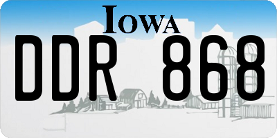 IA license plate DDR868