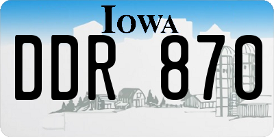 IA license plate DDR870