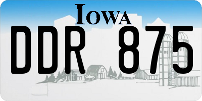 IA license plate DDR875