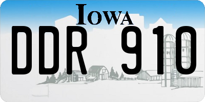 IA license plate DDR910