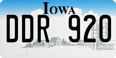 IA license plate DDR920