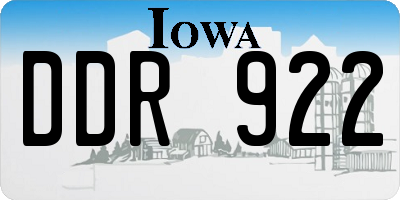 IA license plate DDR922