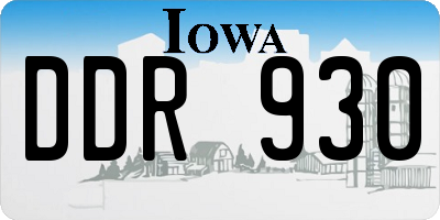 IA license plate DDR930