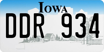 IA license plate DDR934
