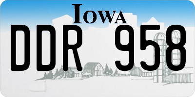 IA license plate DDR958