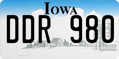 IA license plate DDR980