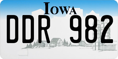 IA license plate DDR982
