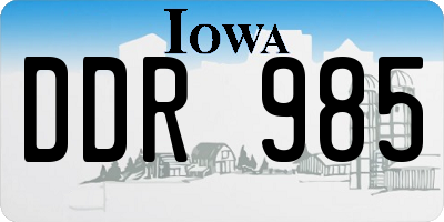 IA license plate DDR985