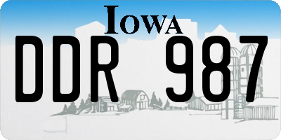 IA license plate DDR987