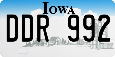IA license plate DDR992