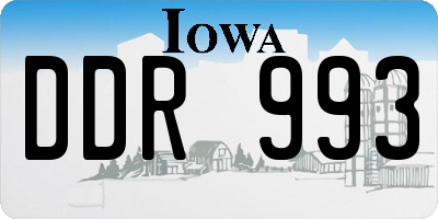 IA license plate DDR993