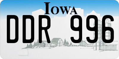 IA license plate DDR996