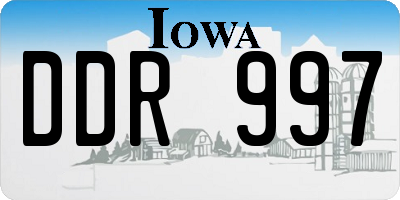 IA license plate DDR997