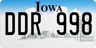 IA license plate DDR998