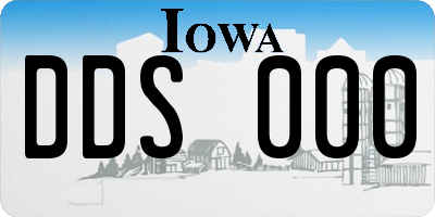 IA license plate DDS000