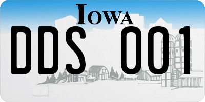 IA license plate DDS001