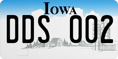 IA license plate DDS002