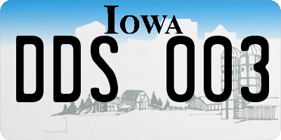 IA license plate DDS003