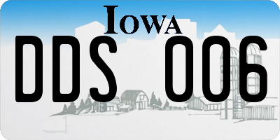 IA license plate DDS006