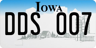 IA license plate DDS007