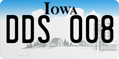 IA license plate DDS008