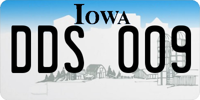 IA license plate DDS009