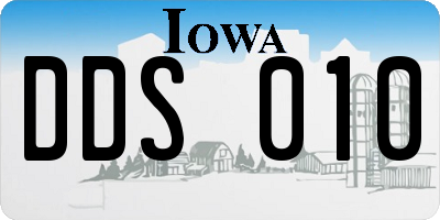 IA license plate DDS010