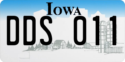 IA license plate DDS011