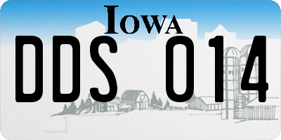 IA license plate DDS014
