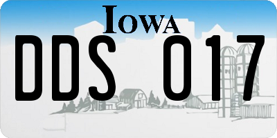 IA license plate DDS017