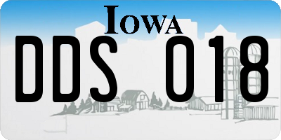 IA license plate DDS018