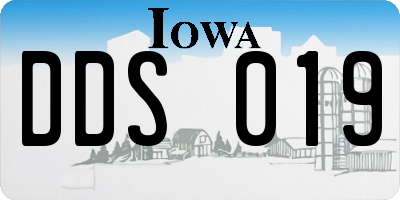 IA license plate DDS019