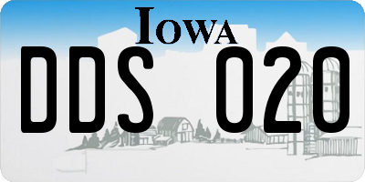IA license plate DDS020