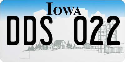 IA license plate DDS022