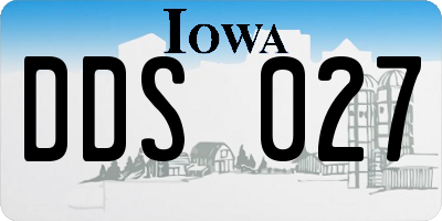IA license plate DDS027