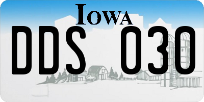 IA license plate DDS030