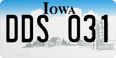 IA license plate DDS031