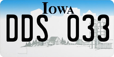 IA license plate DDS033