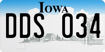 IA license plate DDS034
