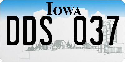 IA license plate DDS037