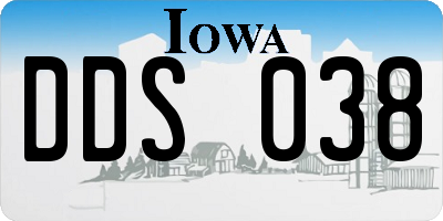 IA license plate DDS038