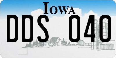 IA license plate DDS040