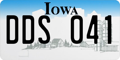 IA license plate DDS041